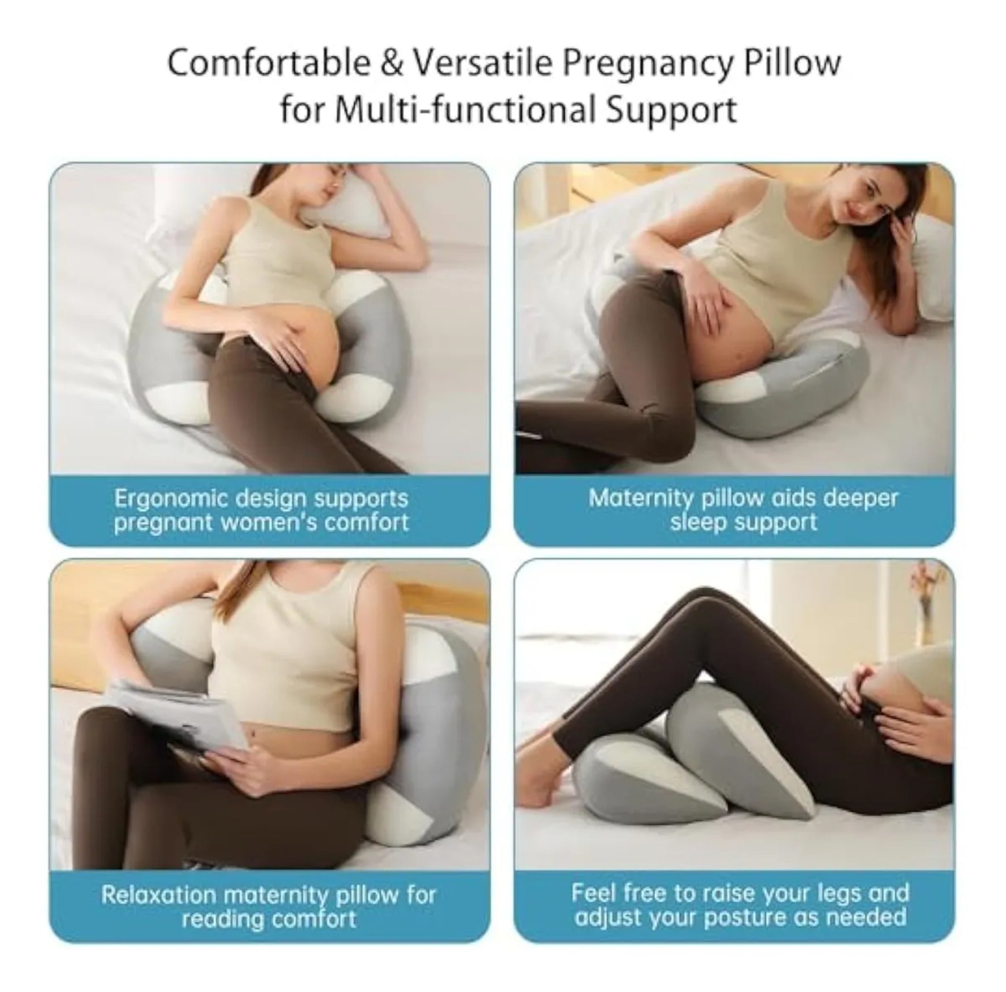 Ergonomic Pregnancy Pillow with Adjustable Velcro Strap, Full Body Support for Belly, Back & Waist – Breathable, Machine Washable Maternity Cushion for Sleeping, Reading & Relaxation Ergonomic Pregnancy Pillow with Adjustable Velcro Strap, Full Body Support for Belly, Back & Waist – Breathable, Machine Washable Maternity Cushion for Sleeping, Reading & Relaxation